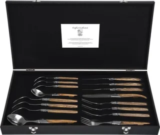 Laguiole Style de Vie Luxury Line bestekset 16-delig olijfhout