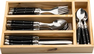Laguiole Style de Vie Premium Line bestekset 24-delig zwart