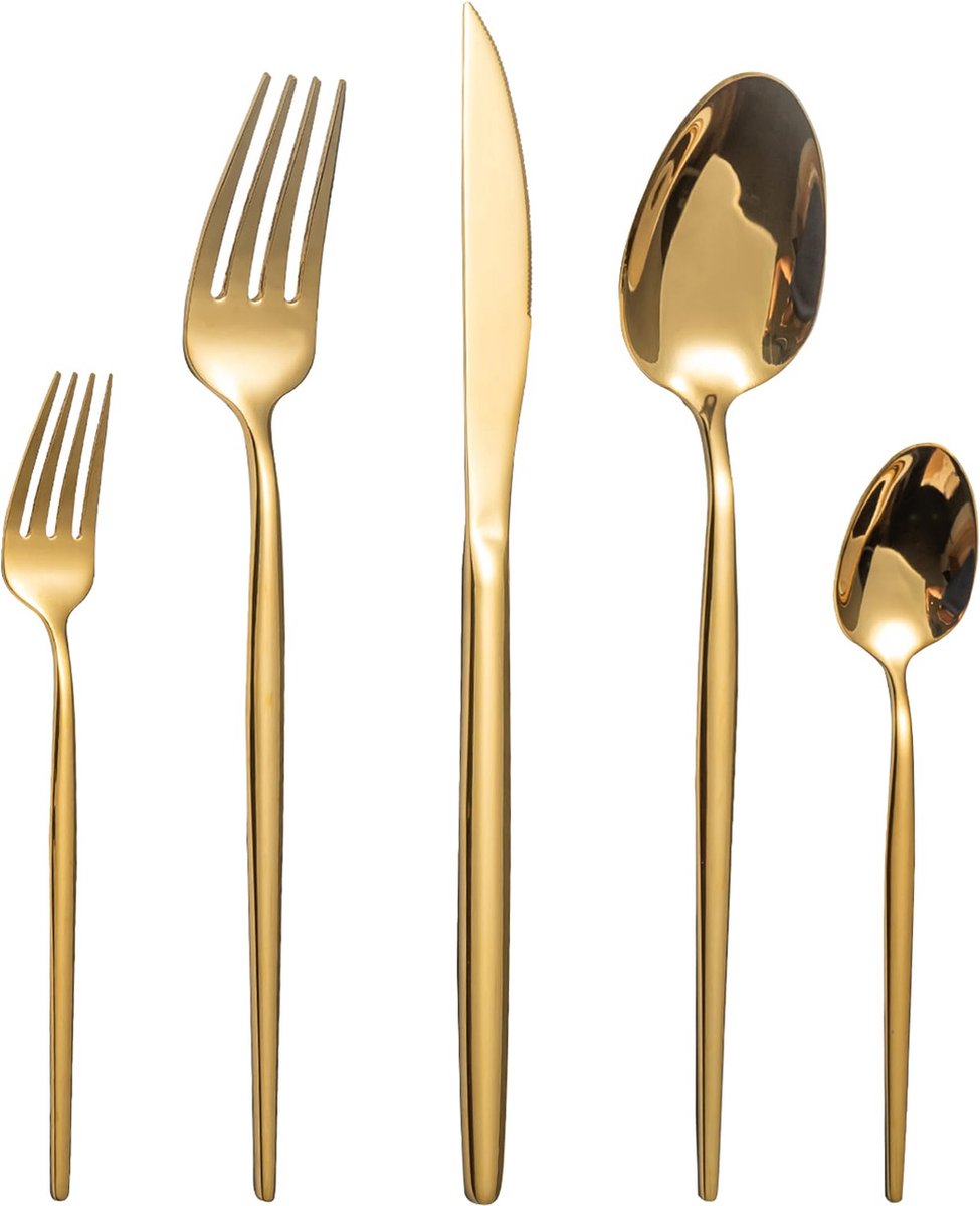 De La'Moussawi Elegant Bestekset 6-persoons Goudkleurig RVS in één oogopslag