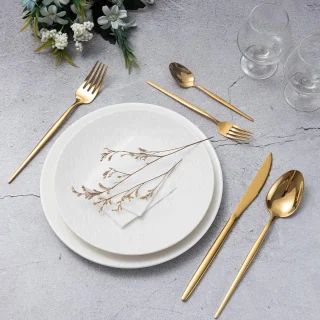 La'Moussawi Elegant Bestekset 6-persoons Goudkleurig RVS