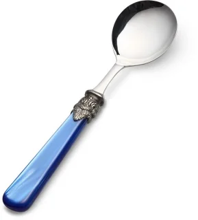Lepel voor soep, blauw (parelmoer)
