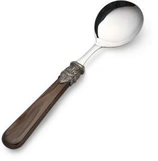 Lepel voor soep, bruin (parelmoer)