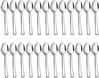 Lepelset 24-delig RVS - koffie, dessert en theelepels 13,5 cm