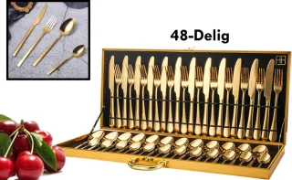 Levabe 48-delig goud bestek set 12-persoons