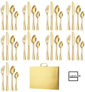 Levabe 48-delig goud bestek set 12-persoons