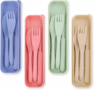 Lism vierdelige herbruikbare plastic bestekset