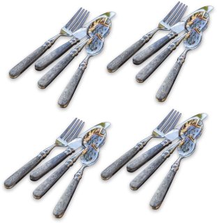 LOBERON Bestek Bigeste zilverkleur/grijs