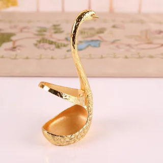 longziming Zwaanvormige Lepelhouder Set - Bestekhouder Vintage Goud
