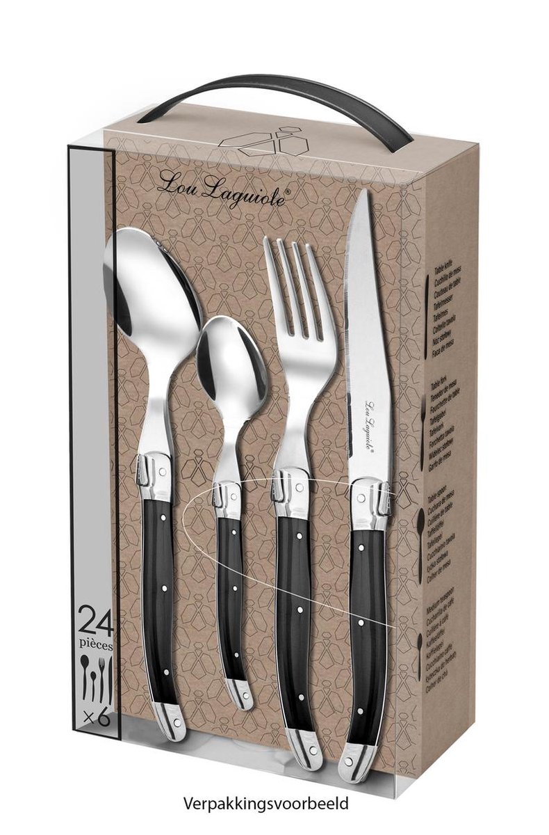 Wat vinden we goed aan de Lou Laguiole Tradition 24-delig Bestekset Antraciet