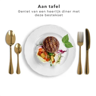 Luxe Gouden Bestekset 16-delig RVS Mirror Polish voor 4 Personen