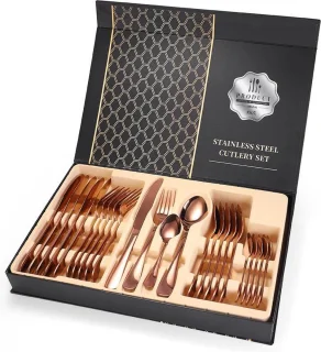 Luxe Roségoudkleurig Bestekset 24-delig RVS voor 6 Personen
