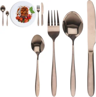Luxe Titanium Koperkleurig Bestekset 16-delig voor 4 Personen