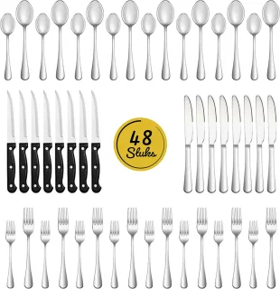 LW Collection bestekset 48-delig 8 persoons zilver