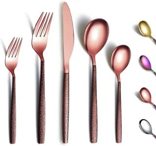 Maanoppervlak Roségoud Titanium Koperen Bestekset 30-delig