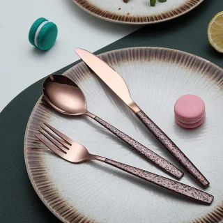 Maanoppervlak Roségoud Titanium Koperen Bestekset 30-delig