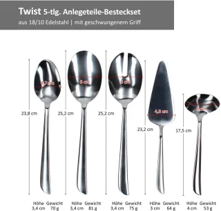 MamboCat Justinus Twist 5-delige bestekset