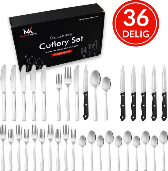 Master Knives 36-delig Bestekset 6 Persoons RVS Zilver review