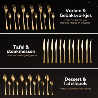 Master Knives Bestekset 36-delig Goud edelstaal 6-persoons