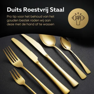 Master Knives Bestekset 36-delig Goud edelstaal 6-persoons