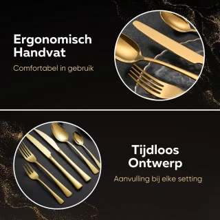 Master Knives Bestekset 36-delig Goud edelstaal 6-persoons