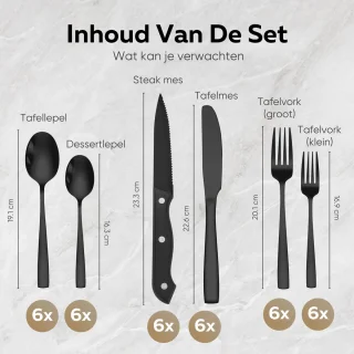 Master Knives Bestekset 36-delig Zwart/RVS