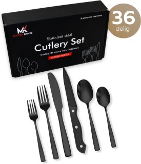 Master Knives Bestekset 36-delig Zwart/RVS