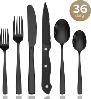 Master Knives Bestekset 36-delig Zwart/RVS