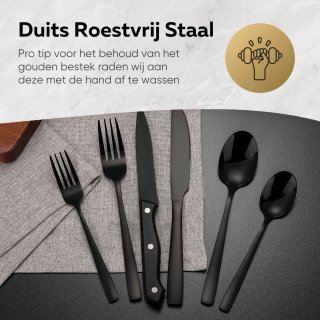Master Knives Bestekset 36-delig Zwart/RVS