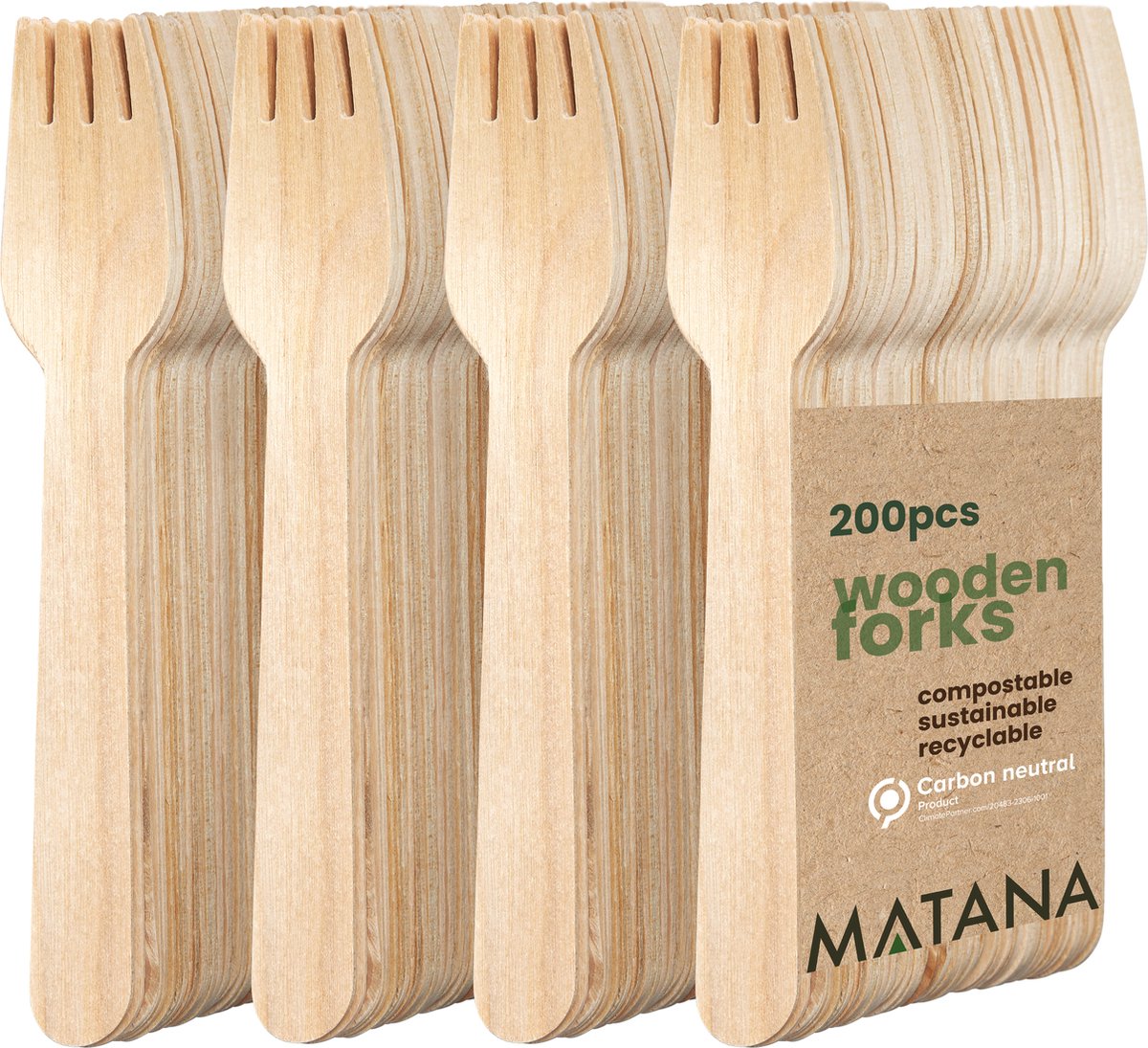 De MATANA 200 Houten Wegwerp Vorkjes in één oogopslag