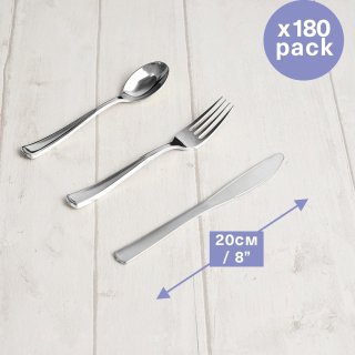Wat vinden we goed aan de MATANA - Zilveren Plastic Bestekset 180-delig (60 messen, 60 vorken, 60 lepels)