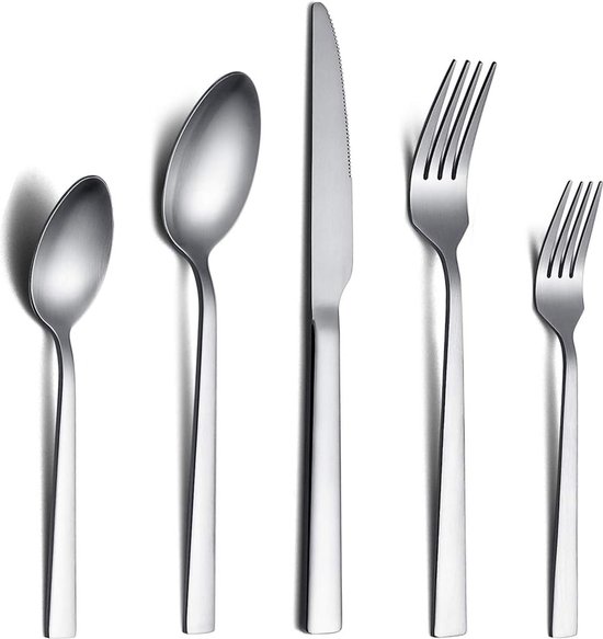 Matte Bestekset 30-delig Mat Zwart RVS voor 6 Personen