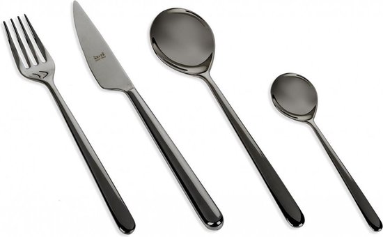 Mepra Linea Oro Nero 24-delige titanium bestekset