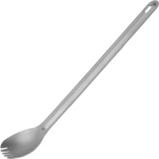 Metalen bestekset met spork en lepel