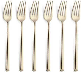 Metropole champagne tafelvork set van 6