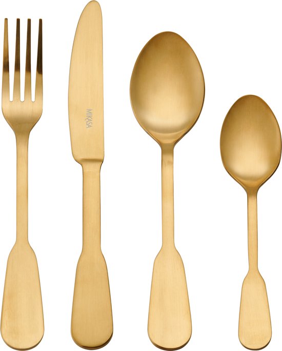 Mikasa Soho Gold 16-delige bestekset roestvrij staal