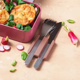 Monbento Slim Box Bestekset Roze RVS