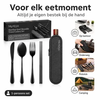 Wat vinden we goed aan de Montzys® reisbestek to go bestekset