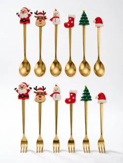 Namajunas kerst bestek met cartoon figuren 12 stuks