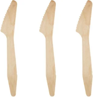 Natural Cutlery houten wegwerpmessen 100 stuks