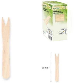 NatureStar houten frietvorkjes 1000 stuks dispenserdoos