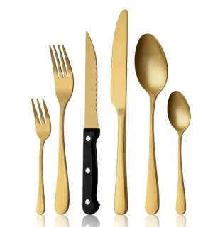 NBAP® Bestekset 12-persoons RVS Goud/Zwart