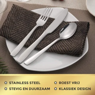 Nince Bestekset 36-delig RVS Zilver voor 6 Personen