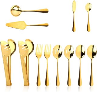 De Nordivar 12-delig Gouden Serviesset RVS in één oogopslag