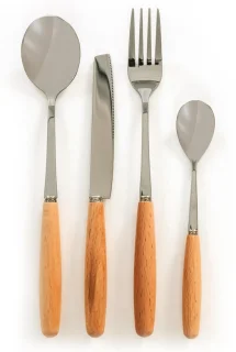 Oliva's Bestekset 24-delig 6 persoons Hout & Zilver