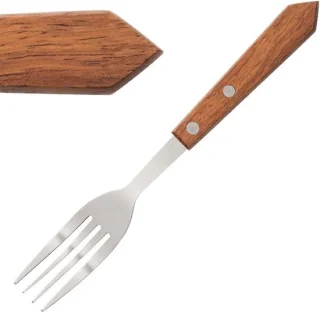 Olympia Steakvork RVS 18/0 met houten heft set van 12