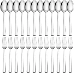Omgoods 24-delige RVS lepel en vork set