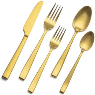 Omgoods 30-delig mat gouden bestekset voor 6 personen