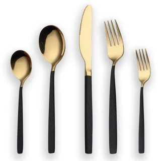 Omgoods 30-delig zwart titanium bestek set