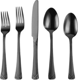 Omgoods 30-delige zwart bestekset voor 6 personen