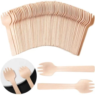 Omgoods - 300 Mini Wegwerp Houten Sporks